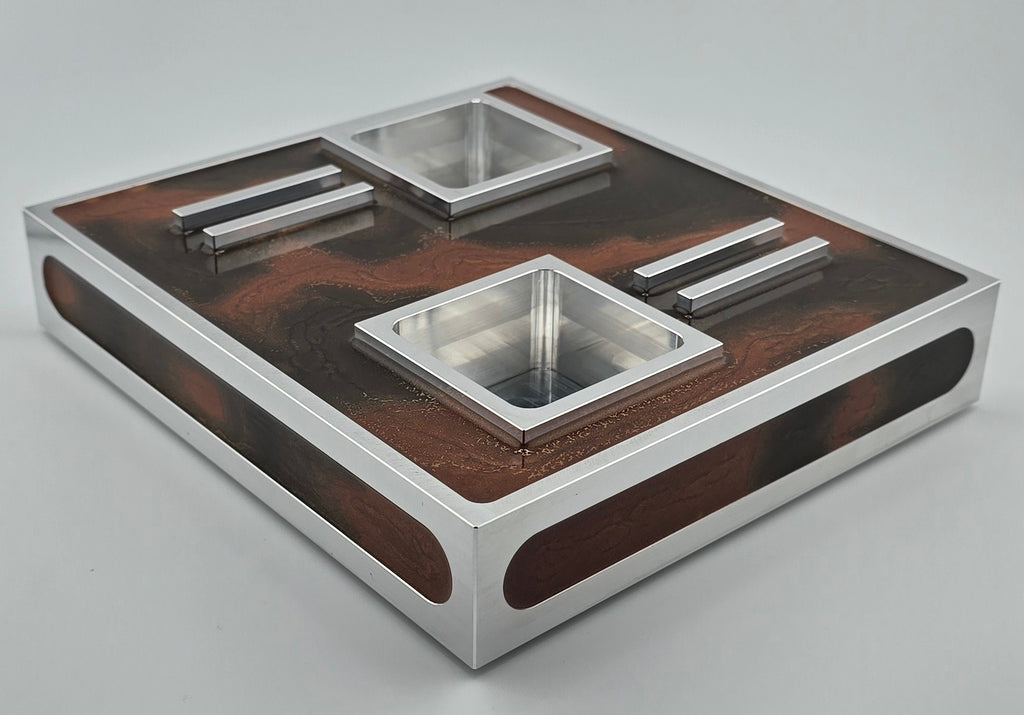 Luxus Zigarren-Aschenbecher aus Aluminium & Epoxidharz in Havana Bronze / Bronze Brown