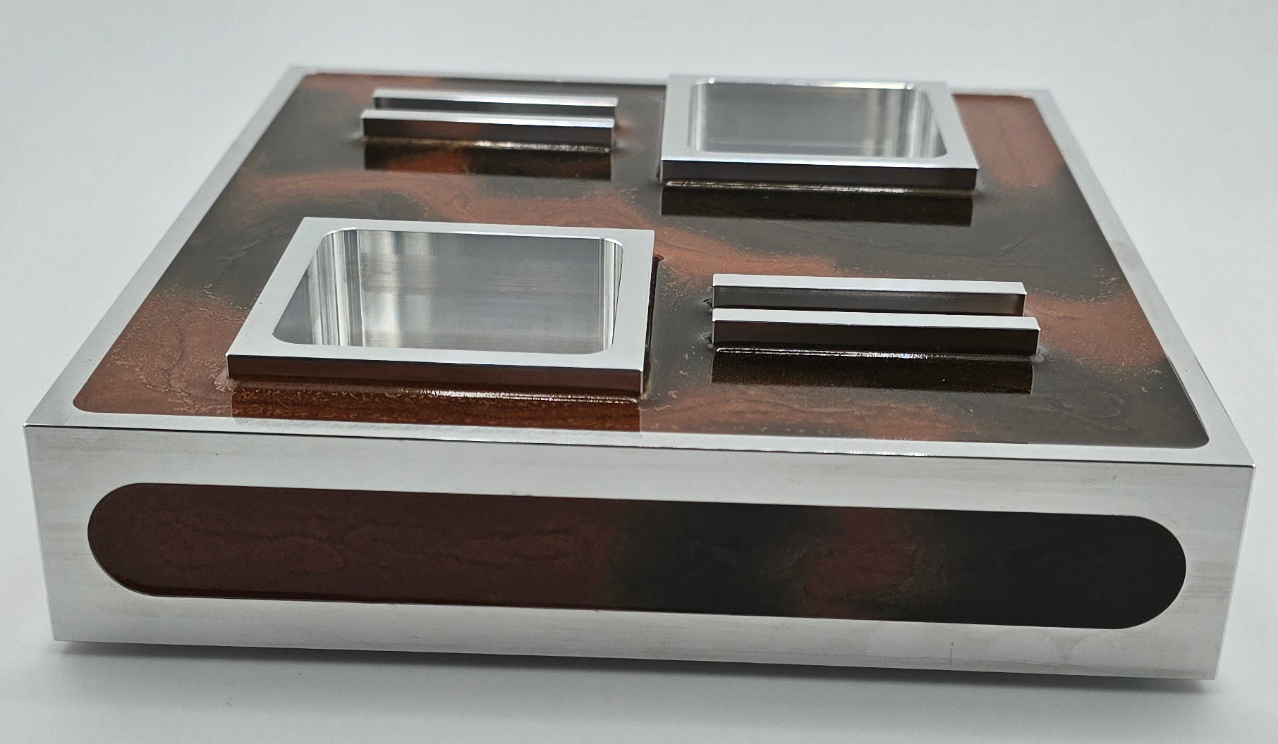 Luxus Zigarren-Aschenbecher aus Aluminium & Epoxidharz in Havana Bronze / Bronze Brown