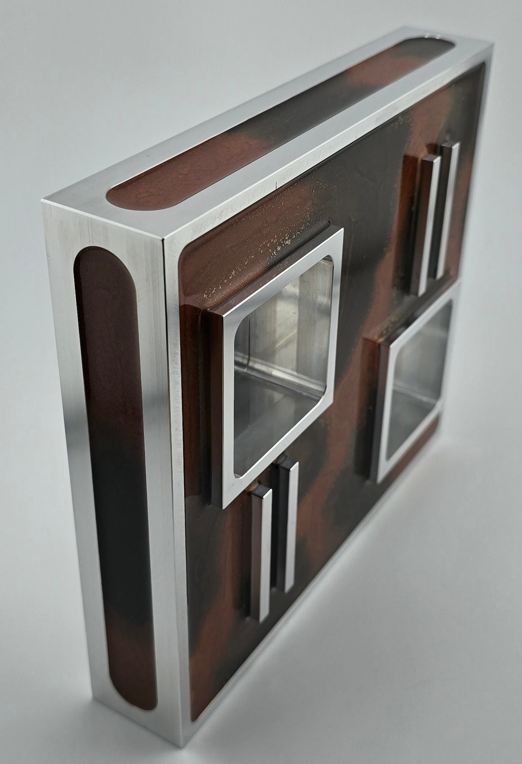 Luxus Zigarren-Aschenbecher aus Aluminium & Epoxidharz in Havana Bronze / Bronze Brown