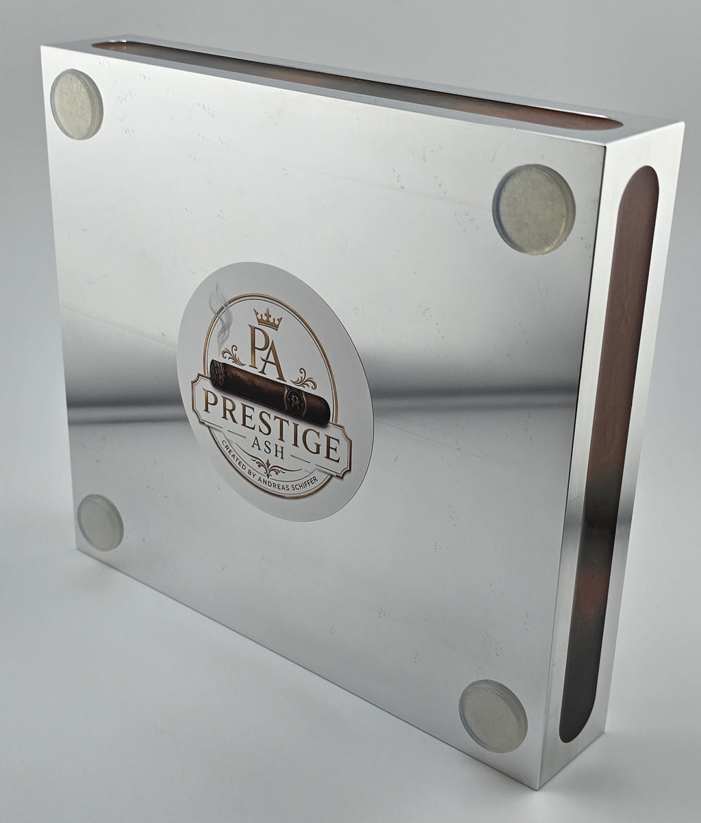 Luxus Zigarren-Aschenbecher aus Aluminium & Epoxidharz in Havana Bronze / Bronze Brown