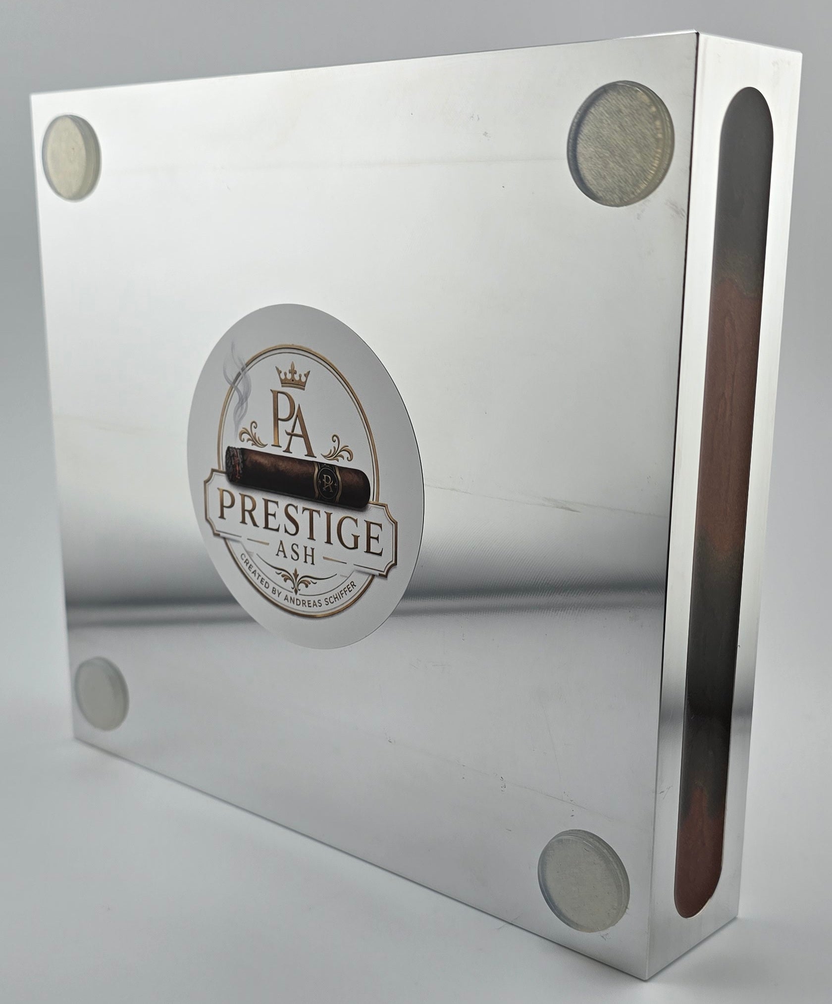 Luxus Zigarren-Aschenbecher aus Aluminium & Epoxidharz in Havana Bronze / Bronze Brown