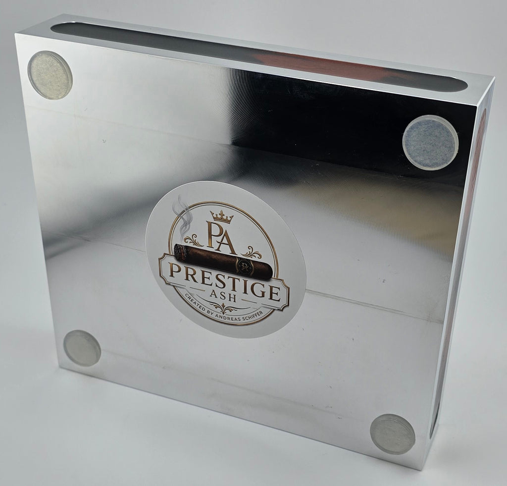 Luxus Zigarren-Aschenbecher aus Aluminium & Epoxidharz in Intense Anthracite / Bronze Red