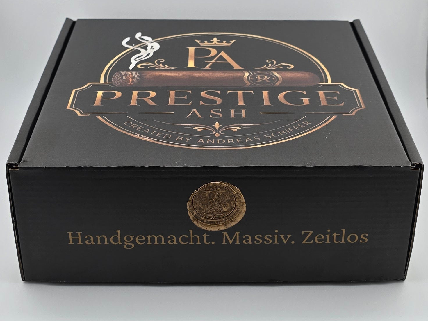 Luxus Zigarren-Aschenbecher aus Aluminium & Epoxidharz in Havana Bronze / Bronze Brown