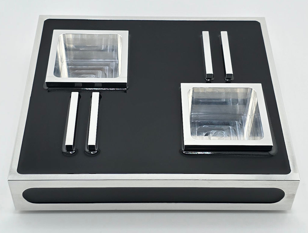 Luxus Zigarren-Aschenbecher aus Aluminium & Epoxidharz in Deep Black