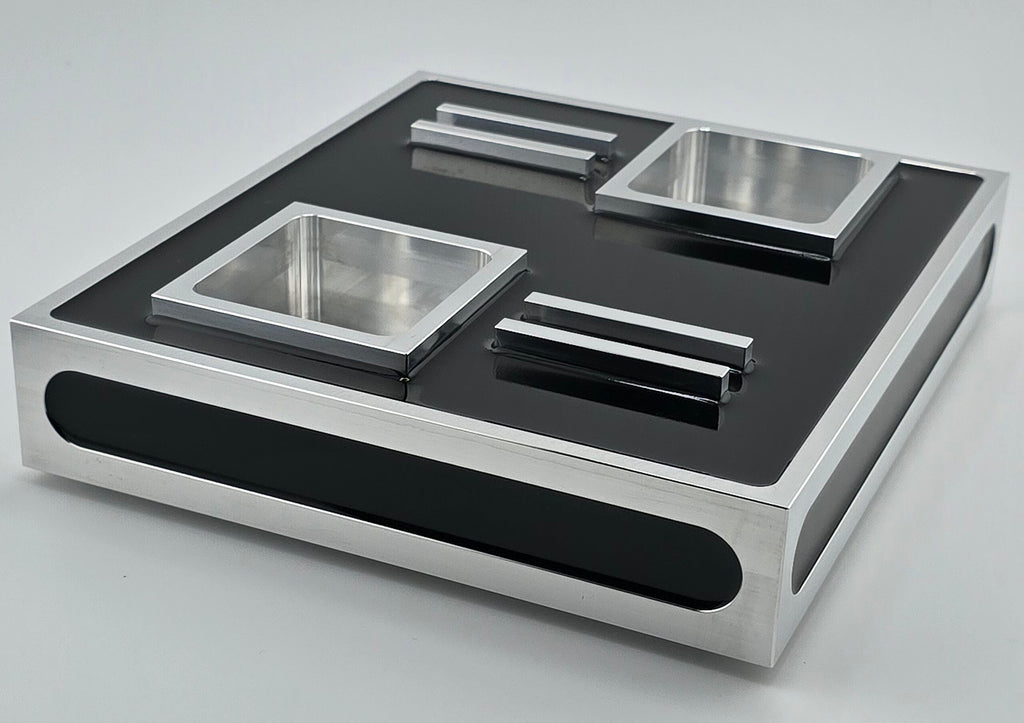 Luxus Zigarren-Aschenbecher aus Aluminium & Epoxidharz in Deep Black