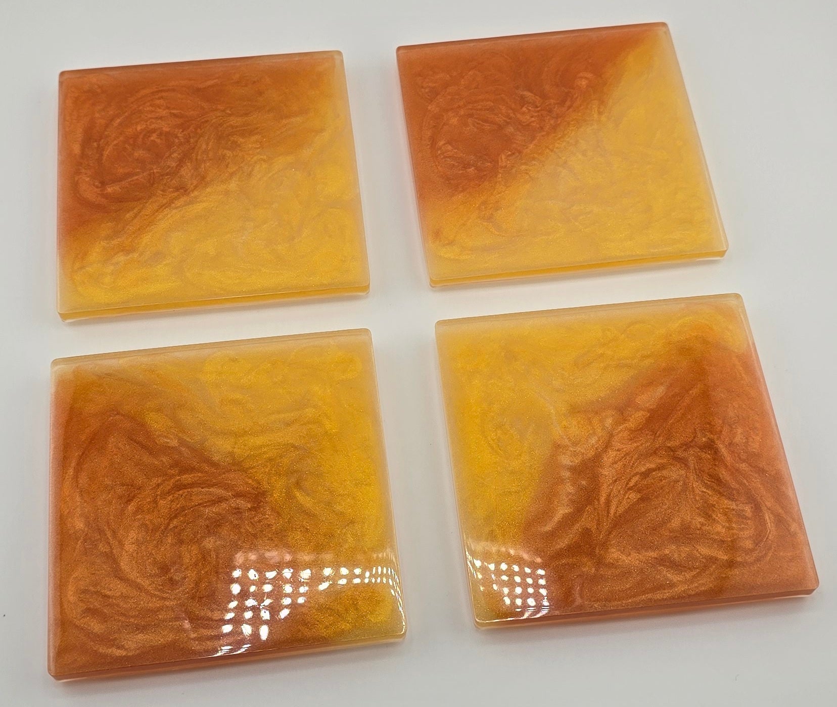 4 Untersetzer – Epoxidharz & Metallicpigmenten