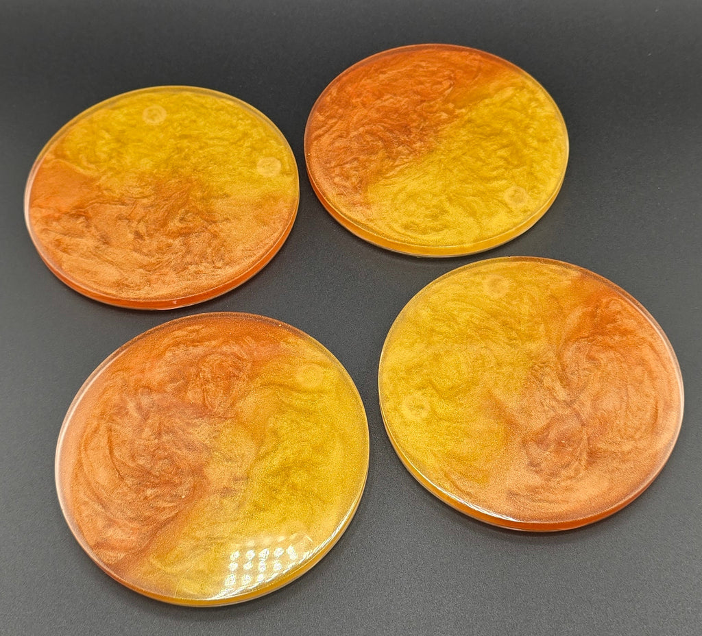 4 Untersetzer – Epoxidharz & Metallicpigmenten