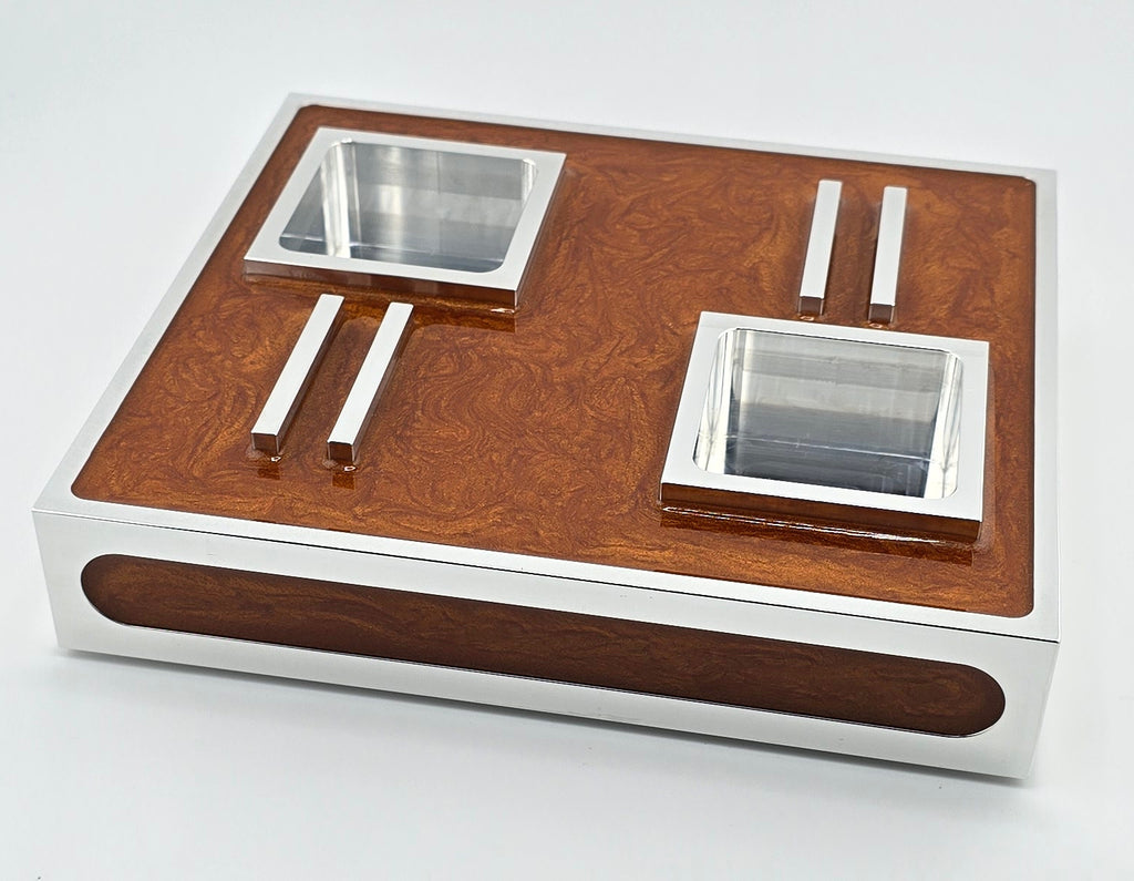 Luxus Zigarren-Aschenbecher aus Aluminium & Epoxidharz in Flame Copper