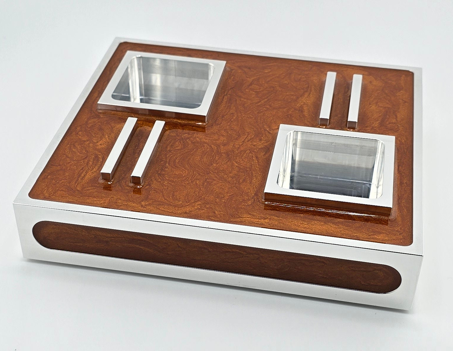 Luxus Zigarren-Aschenbecher aus Aluminium & Epoxidharz in Flame Copper