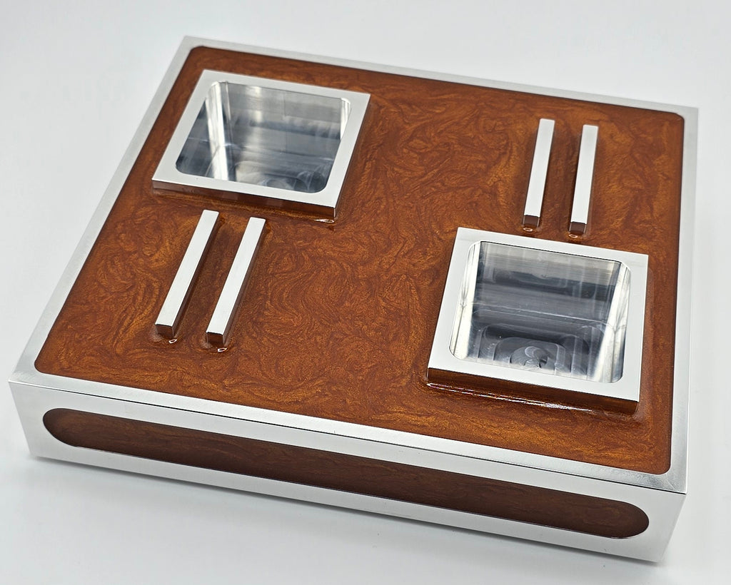 Luxus Zigarren-Aschenbecher aus Aluminium & Epoxidharz in Flame Copper