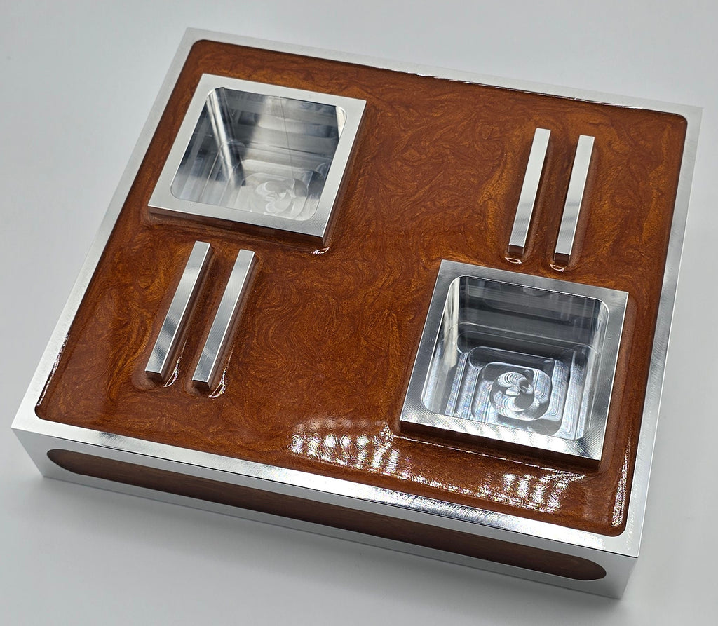 Luxus Zigarren-Aschenbecher aus Aluminium & Epoxidharz in Flame Copper